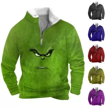 Мужская толстовка с воротником-стойкой на открытом воздухе, повседневные свитера, топы L зелёный