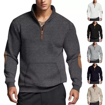 Мужская толстовка, свободная однотонная уличная теплая дышащая футболка, топ L чёрный