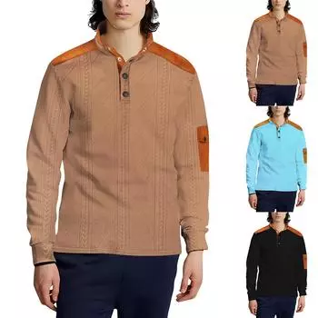 Мужская толстовка, свободная однотонная уличная теплая дышащая футболка, топ L чёрный