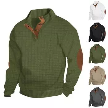 Мужская толстовка, свободная однотонная уличная теплая дышащая футболка, топ L армия зеленый