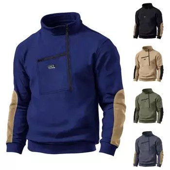 Мужская толстовка, свободная однотонная уличная теплая дышащая футболка, топ S чёрный