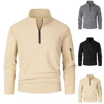 Мужская толстовка, свободная однотонная уличная теплая дышащая футболка, топ L чёрный