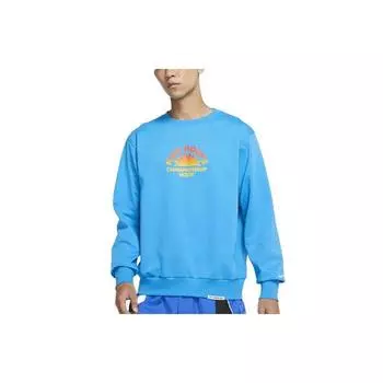 Мужская толстовка свободного кроя с круглым вырезом Nike Standard Issue с узорчатым принтом, синяя DJ3025-446 L