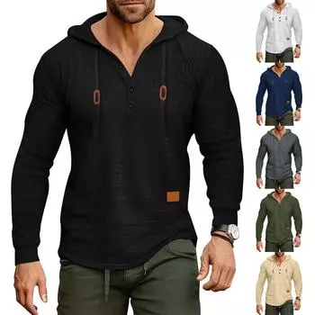 Мужская толстовка, толстовка с капюшоном и длинными рукавами, теплая цветовая гамма L армия зеленый