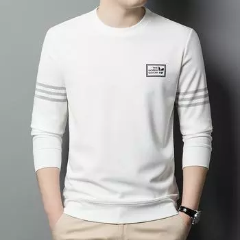 Мужская толстовка Весна Новые модные универсальные мужские топы с длинными рукавами Футболки с принтом для мужчин M
