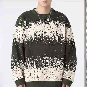 Мужская толстовка в корейском стиле, молодежный простой вязаный свитер, модный брендовый полосатый свитер, свободный повседневный свитер в ленивом стиле M