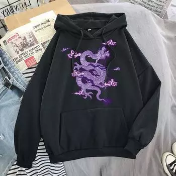 Мужская толстовка в стиле хип-хоп, милая каваи Уллзанг, Harajuku Dragon, корейские забавные толстовки, винтажные мужские толстовки с принтом, одежда в стиле панк Y2k, топы S