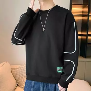 Мужская толстовка, весенний тренд, повседневная свободная базовая куртка без капюшона, толстовка, мужское нижнее белье больших размеров M белый