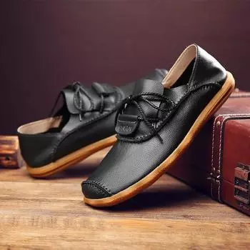 Мужская тонкая дышащая повседневная обувь из натуральной воловьей кожи 38