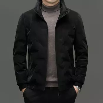Мужская тонкая куртка-пуховик осень-зима новая модная повседневная универсальная тисненая куртка с воротником-стойкой пуховик M