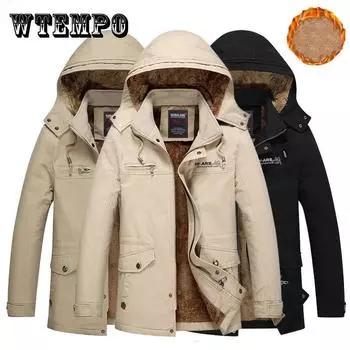 Мужская тонкая куртка с капюшоном, бархатная утолщенная теплая куртка, мужское пуховое пальто, повседневная парка 5XL хаки