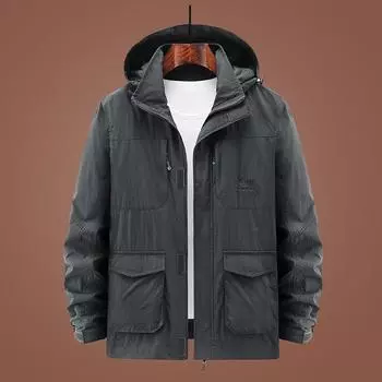 Мужская тонкая свободная куртка-тренчкот для весны и осени, большой размер, ветрозащитная куртка с несколькими карманами M