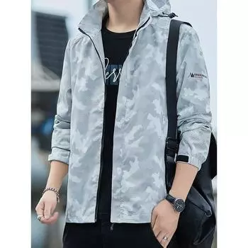 Мужская тонкая свободная ветровка большого размера на весну и осень, водонепроницаемая спортивная повседневная куртка M