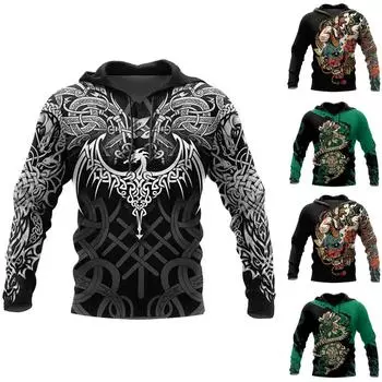 Мужская тонкая толстовка с капюшоном и длинным рукавом с цифровой печатью XXXL красный