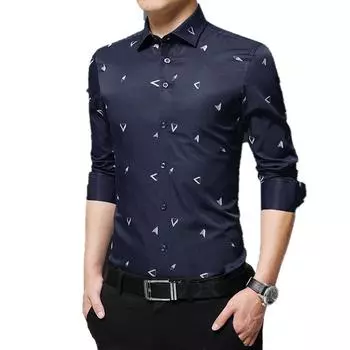 Мужская тонкая жаккардовая деловая рубашка Four Seasons с длинными рукавами XXXL