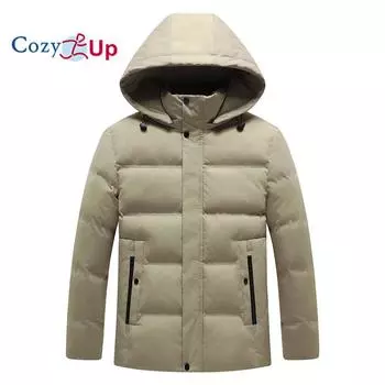 Мужская тяжелая куртка-пуховик с длинными рукавами и капюшоном Cozy Up (Доступно в размерах плюс) M серый