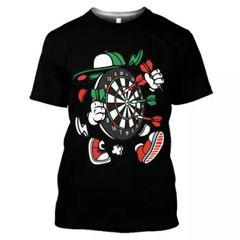 Мужская трендовая спортивная рубашка с коротким рукавом, спортивная рубашка, футболка с принтом Darts Bet, индивидуальный уличный дикий топ, модная новая футболка XS