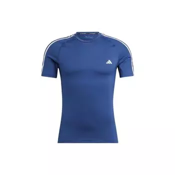 Мужская тренировочная футболка Adidas Techfit с 3 полосками, темно-синяя IC2166 M