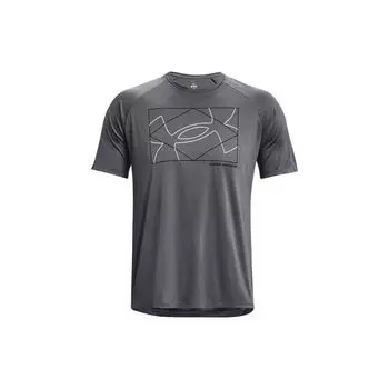 Мужская тренировочная футболка с круглым вырезом и логотипом Under Armour Velocity, серая 1377141-012 M