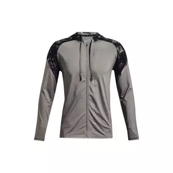 Мужская тренировочная куртка Under Armour Rush Series с цветным камуфляжным принтом и капюшоном, серая 1366171-066 L