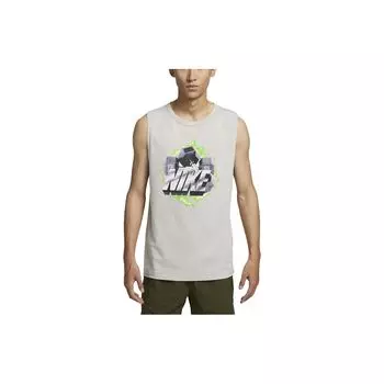 Мужская тренировочная майка Nike Dri-FIT с буквенным принтом светло-железно-серая DX0909-012 L