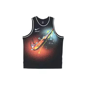 Мужская тренировочная майка с большим логотипом Nike Splash Ink Print, черная DJ5217-010 S