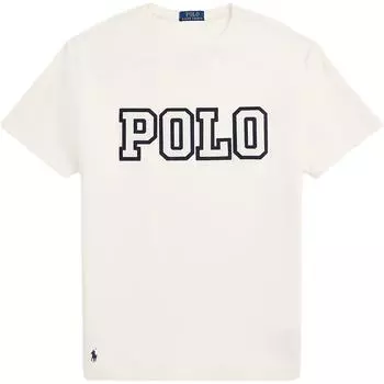 Мужская трикотажная футболка Polo Ralph Lauren Classic Fit с логотипом, белая 710972663-001 M