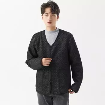 Мужская трикотажная хлопковая домашняя одежда для отдыха, удобная, стильная, сохраняющая тепло, дышащая, теплая, с кондиционером, с длинным рукавом 91258 M