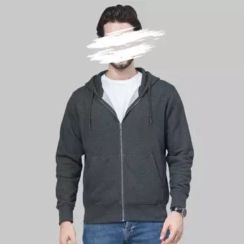 Мужская трикотажная толстовка с капюшоном на молнии в стиле ретро Harajuku, однотонный махровый кардиган больших размеров XXXXXL чёрный