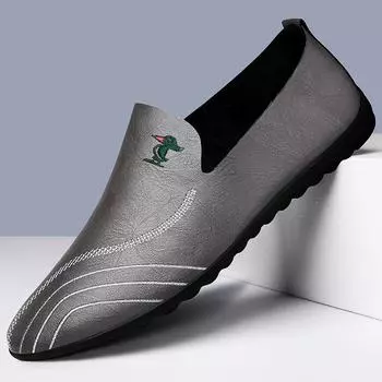 Мужская удобная деловая прогулочная обувь, универсальные мужские мокасины из натуральной кожи, мужская повседневная обувь 2024 года, модная дизайнерская обувь на плоской подошве 38