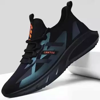 Мужская удобная дышащая повседневная обувь с утолщенной мягкой подошвой 39 синий