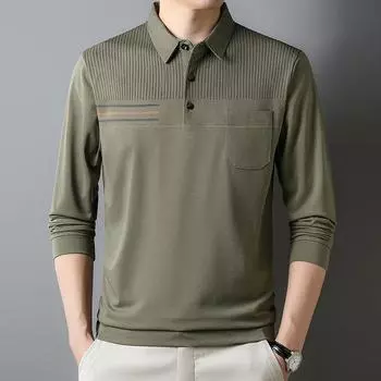 Мужская удобная дышащая рубашка с длинным рукавом и лацканами в зрелом стиле, весна-осень, подарок для мужчин M розовый