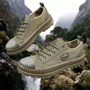 Мужская удобная и модная противоскользящая и износостойкая обувь на толстой подошве для работы и отдыха 45 чёрный