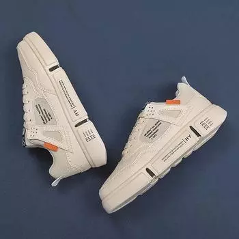 Мужская удобная спортивная обувь Корейская доска Дышащие кроссовки Повседневная обувь для папы Студенческая обувь Износостойкие и нескользящие кроссовки 44 белый