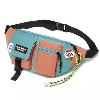 Мужская ультралегкая холщовая спортивная сумка через плечо: Повседневная, вместительная, уменьшающая вес нагрудная сумка для мальчиков green lanyard чёрный