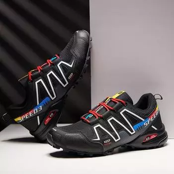 Мужская уличная дышащая походная обувь, легкая треккинговая обувь, удобные кроссовки 39 чёрный