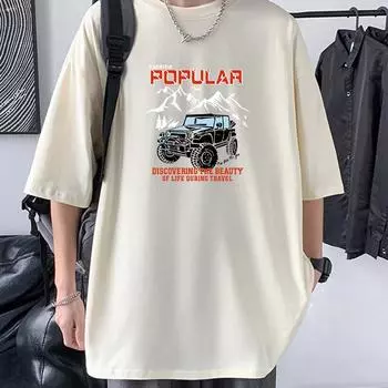 Мужская уличная футболка из тяжелого гребенного хлопка в стиле Instagram, оверсайз, со спущенным плечом 4XL