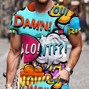 Мужская уличная футболка новейшего дизайна с 3D-печатью, персонализированная граффити, буквенный символ, модная футболка с коротким рукавом с узором DAMN XL