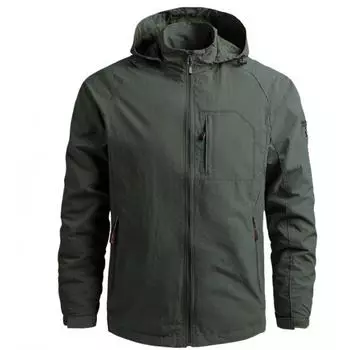 Мужская уличная легкая дышащая куртка водонепроницаемая ветрозащитная повседневная куртка L армия зеленый