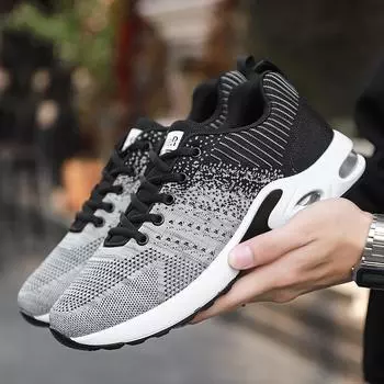 Мужская уличная мягкая и удобная повседневная обувь, легкие кроссовки с подушкой 39 чёрный