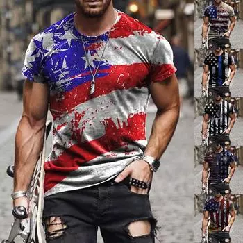 Мужская уличная мускулистая футболка с коротким рукавом и принтом, модная модная футболка