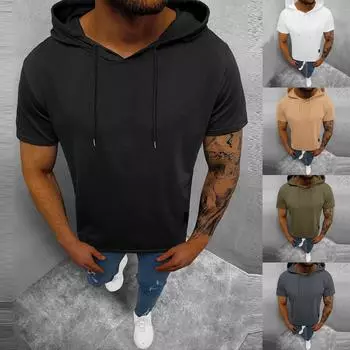 Мужская уличная мускулистая футболка с коротким рукавом и принтом, модная модная футболка L армия зеленый