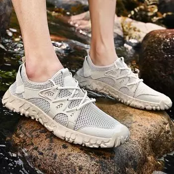 Мужская уличная обувь, сетчатая походная обувь, повседневные кроссовки 38 хаки