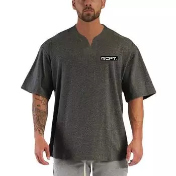 Мужская уличная одежда из чистого хлопка с принтом букв Do The Work, свободная футболка для занятий спортом в тренажерном зале, бодибилдингом, с коротким рукавом M серый