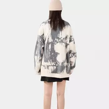 Мужская уличная одежда в стиле хип-хоп, вязаный пуловер унисекс Y2k с готическим буквенным узором, зимний свободный свитер в стиле Харадзюку M белый