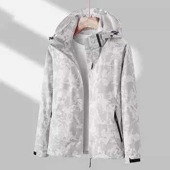 Мужская уличная однослойная камуфляжная ветро- и водоотталкивающая удобная дышащая куртка для бега, альпинистская ветровка XXXXXL белый