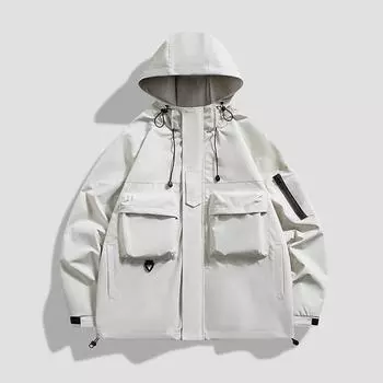 Мужская уличная рабочая ветровка с капюшоном, брендовая штормовая куртка для пары, одинаковое горное пальто M хаки