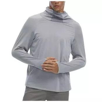 Мужская уличная солнцезащитная одежда с капюшоном и длинными рукавами для рыбалки, пляжная рубашка, одежда для серфинга Upf50 + M