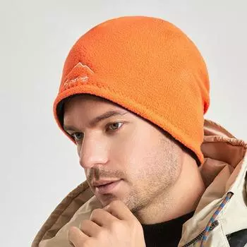 Мужская уличная теплая лыжная шапка из флиса, однотонная двусторонняя носимая ветрозащитная зимняя шапка для пешего туризма и велоспорта