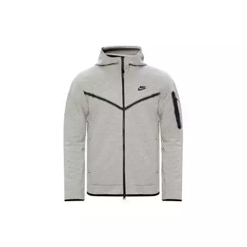 Мужская уличная толстовка Nike Sportswear Tech Fleece с молнией во всю длину Хизер серого/черного цвета CU4489-063 XXL